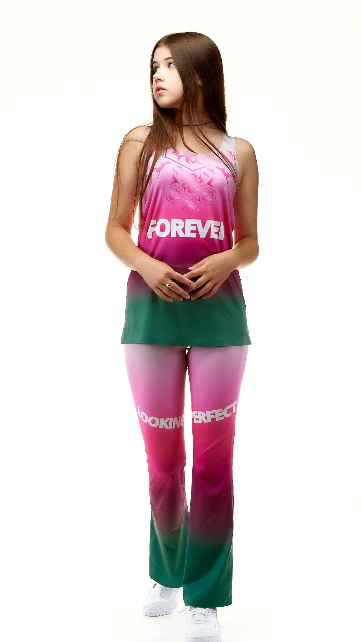 lookingperfect.fashion Cherry / Tanktops CHERRY - TANKTOP & FLARED YOGA PANTS SET