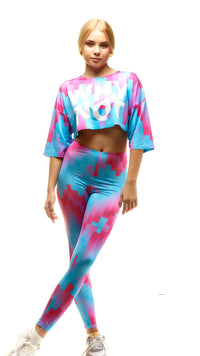 lookingperfect.fashion Contact / Set CONTACT - CROP TSHIRT & HIGH WAIST LEGGINGS SET