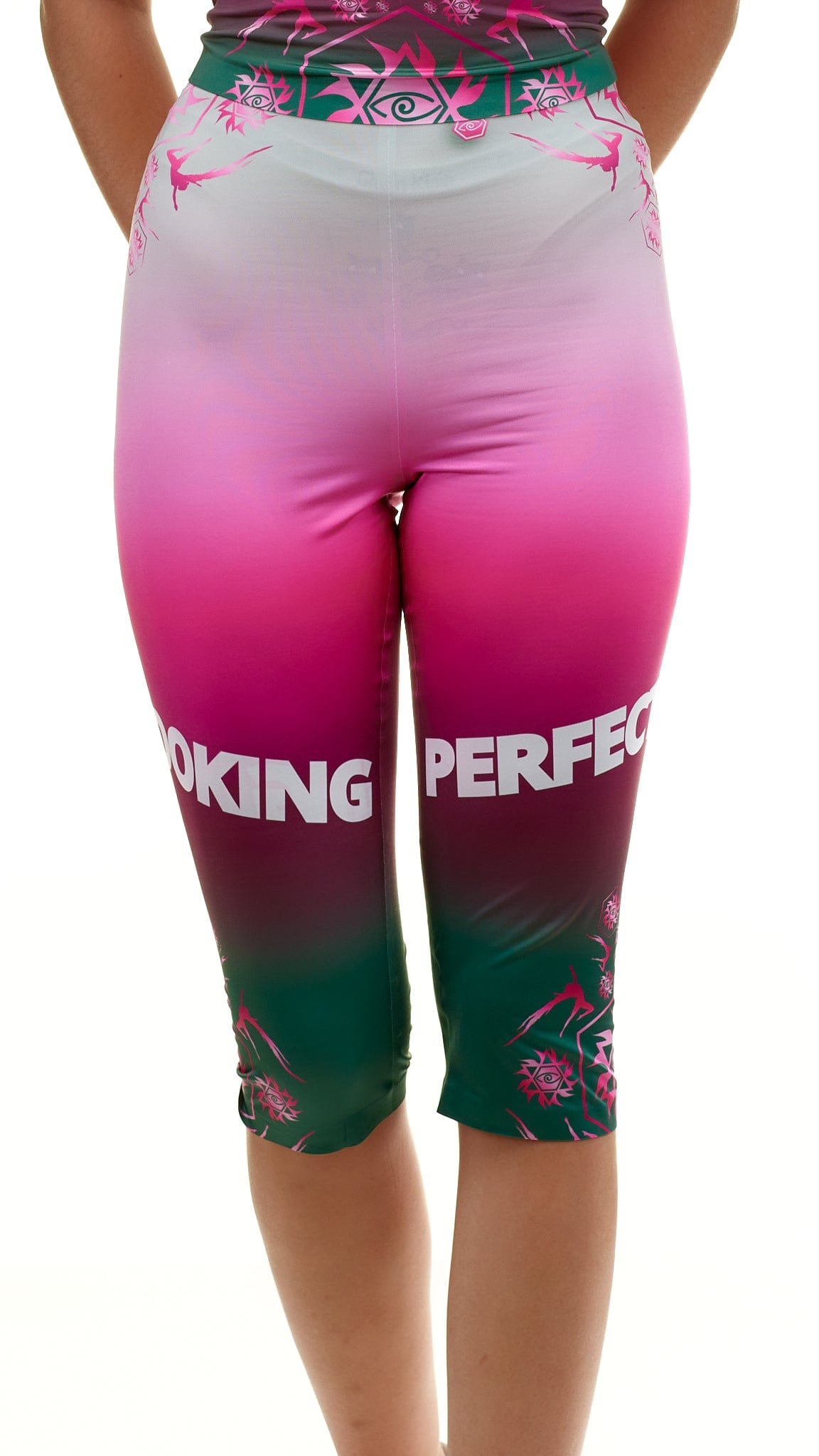 lookingperfect.fashion Cherry / Leggings HIGH WAIST CAPRI LEGGINGS - CHERRY