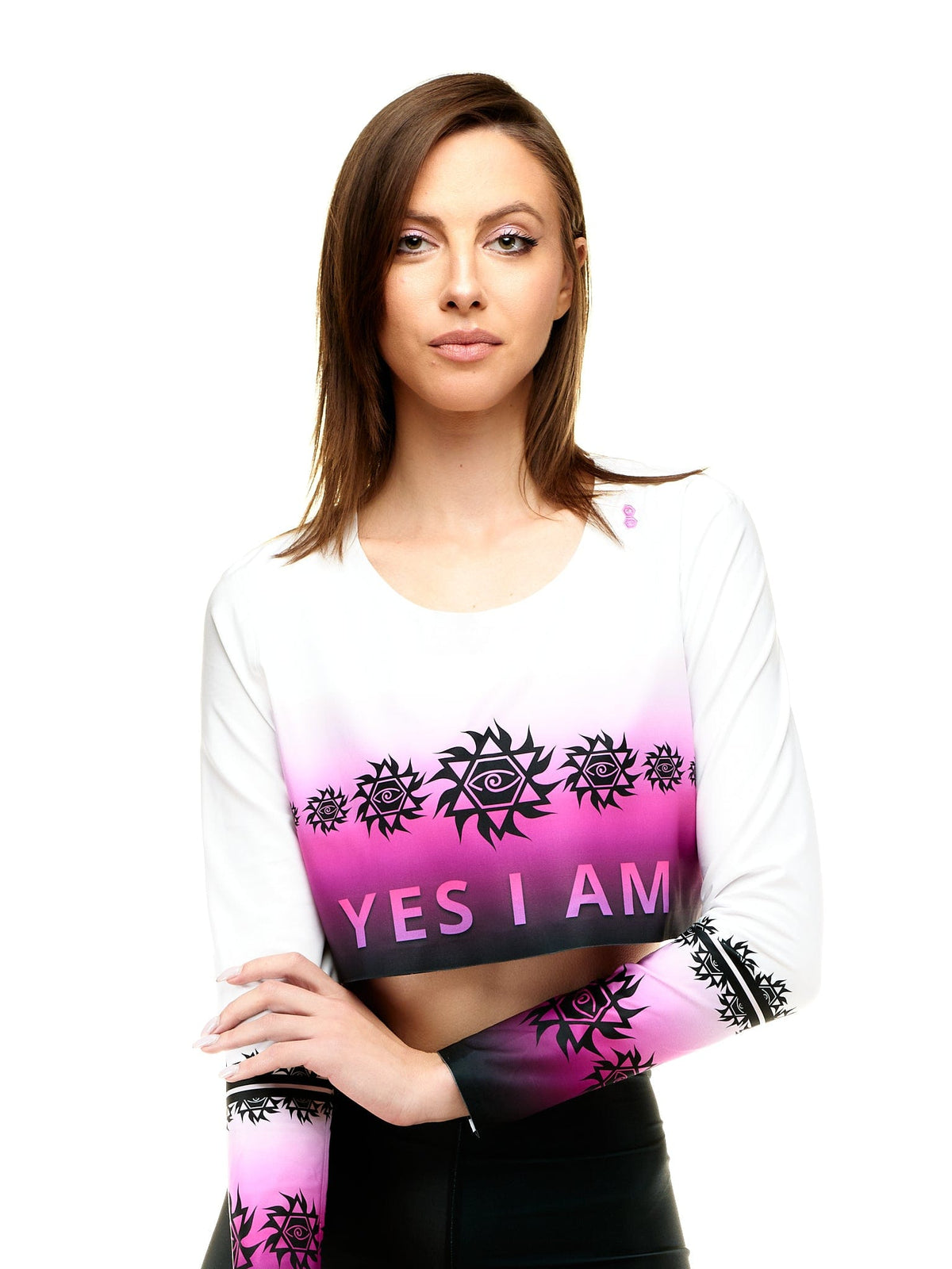 lookingperfect.fashion Yes I Am / T-shirt / Mystique LONG SLEEVE CROP TSHIRT - MISTIQUE 477