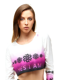 lookingperfect.fashion Yes I Am / T-shirt / Mystique LONG SLEEVE CROP TSHIRT - MISTIQUE 477