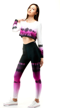 lookingperfect.fashion Yes I Am / Mystique / Set MISTIQUE - LONG SLEEVE CROP TSHIRT & HIGH WAIST LEGGINGS SET