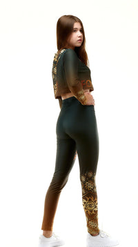 lookingperfect.fashion Mural / T-shirt MURAL - LONG SLEEVE CROP TSHIRT & HIGH WAIST LEGGINGS SET