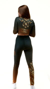 lookingperfect.fashion Mural / T-shirt MURAL - LONG SLEEVE CROP TSHIRT & HIGH WAIST LEGGINGS SET