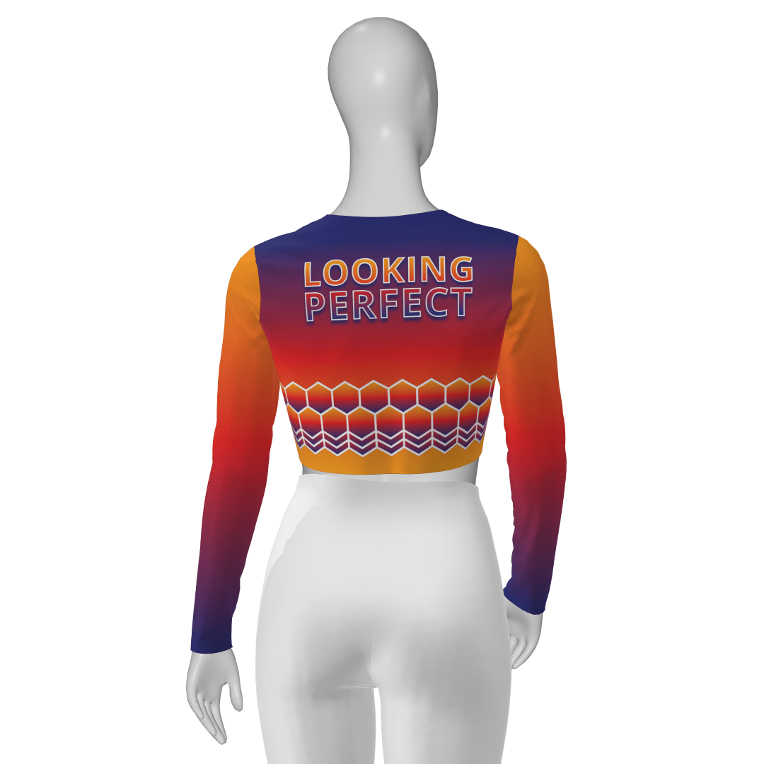 lookingperfect.fashion Happy To Be / T-shirt / Sunset REGULAR FIT CROP TSHIRT (LONG SLEEVE) - SUNSET 364