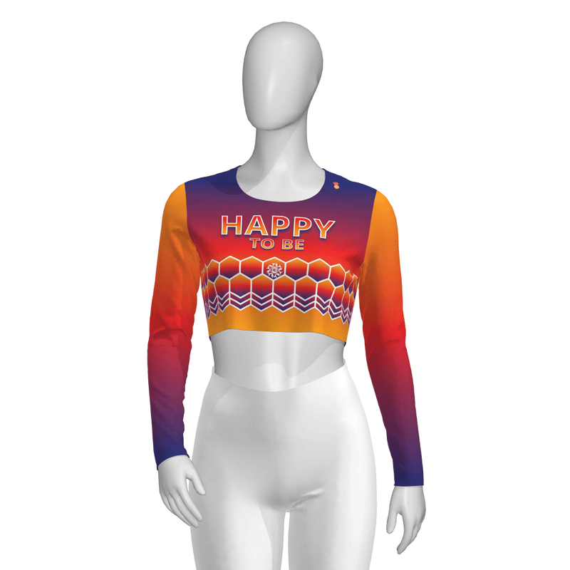 lookingperfect.fashion Happy To Be / T-shirt / Sunset REGULAR FIT CROP TSHIRT (LONG SLEEVE) - SUNSET 364